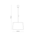 Lampa wisząca MAJA gwint E27 moc 15W styl nowoczesny klosz tkanina | szary 1881 TK lighting