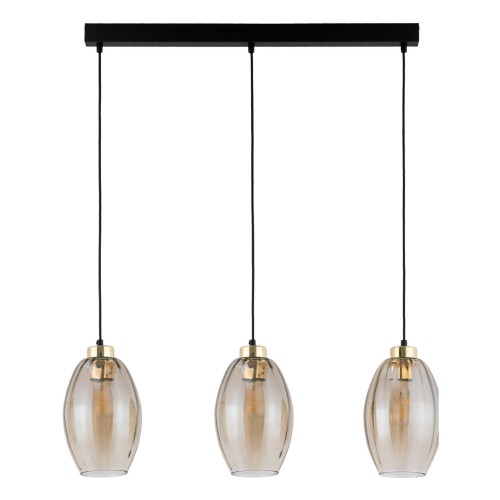 Lampa wisząca SEBO gwint E27 moc 15W styl  szklany klosz | czarny 4635 TK lighting