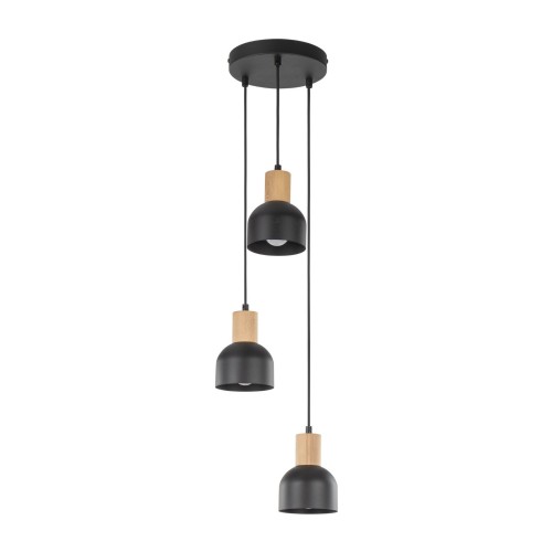 Lampa wisząca CAIRO Czarny jasne drewno na E27 podsufitka 4895 TK Lighting