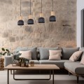 Lampa wisząca CAIRO kolor Czarny / jasne drewno na listwie 4896 TK Lighting