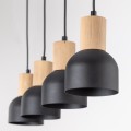 Lampa wisząca CAIRO kolor Czarny / jasne drewno na listwie 4896 TK Lighting