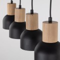 Lampa wisząca CAIRO kolor Czarny / jasne drewno na listwie 4896 TK Lighting