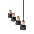 Lampa wisząca CAIRO kolor Czarny / jasne drewno na listwie 4896 TK Lighting