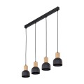 Lampa wisząca CAIRO kolor Czarny / jasne drewno na listwie 4896 TK Lighting