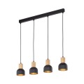 Lampa wisząca CAIRO kolor Czarny / jasne drewno na listwie 4896 TK Lighting