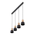 Lampa wisząca CAIRO kolor Czarny / jasne drewno na listwie 4896 TK Lighting