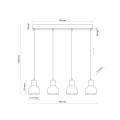 Lampa wisząca CAIRO kolor Czarny / jasne drewno na listwie 4896 TK Lighting