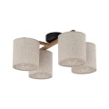 Klasyczna lampa sufitowa, beżowe klosze z tkaniny, do salonu 6866 TK Lighting