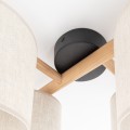 Klasyczna lampa sufitowa, beżowe klosze z tkaniny, do salonu 6866 TK Lighting