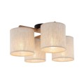 Klasyczna lampa sufitowa, beżowe klosze z tkaniny, do salonu 6866 TK Lighting