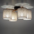 Klasyczna lampa sufitowa, beżowe klosze z tkaniny, do salonu 6866 TK Lighting