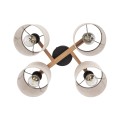 Klasyczna lampa sufitowa, beżowe klosze z tkaniny, do salonu 6866 TK Lighting