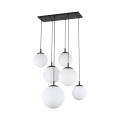 Lampa wisząca sześć szklanych kloszy na E27 ESME kolor Czarny 4793 TK Lighting