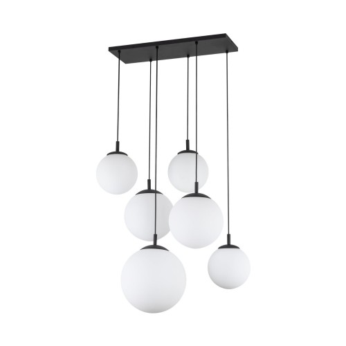 Lampa wisząca sześć szklanych kloszy na E27 ESME kolor Czarny 4793 TK Lighting