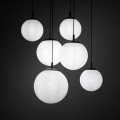 Lampa wisząca sześć szklanych kloszy na E27 ESME kolor Czarny 4793 TK Lighting