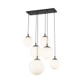 Lampa wisząca sześć szklanych kloszy na E27 ESME kolor Czarny 4793 TK Lighting