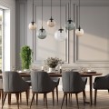 Lampa wisząca ESME nad stół w jadalni szklane kolorowe klosze 4797 TK Lighting