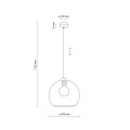 Lampa wisząca z kulistym bursztynowym kloszem ze szkła CUBUS 2064 TK Lighting