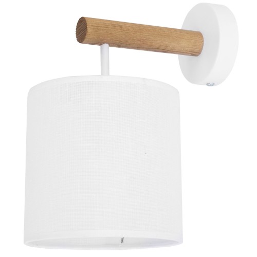 Kinkiet DEVA gwint E27 moc 15W styl klasyczny klosz tkanina | biały 4108 TK lighting