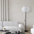 Minimalistyczna lampa podłogowa CALISTO z białym abażurem do salonu 5894 TK