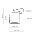 Kinkiet DEVA gwint E27 moc 15W styl klasyczny klosz tkanina | biały 4108 TK lighting