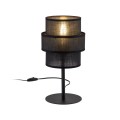 Klasyczna lampka nocna z podwójnym czarnym kloszem do sypialni 5895 TK Lighting