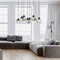 Lampa wisząca nad stół ze szkklanymi grafitowymi kloszami CUBUS 4113 TK Lighting