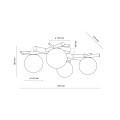 Lampa sufitowa w stylu eko, szklane mleczne klosze 4xG9 5309 TK Lighting