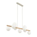 Lampa wisząca nad stół ESTERA stylowa drewniane ramie z 9 szklanymi kloszam 5906 TK Lighting