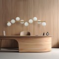 Lampa wisząca nad stół ESTERA stylowa drewniane ramie z 9 szklanymi kloszam 5906 TK Lighting