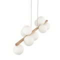 Lampa wisząca nad stół ESTERA stylowa drewniane ramie z 9 szklanymi kloszam 5906 TK Lighting