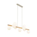 Lampa wisząca nad stół ESTERA stylowa drewniane ramie z 9 szklanymi kloszam 5906 TK Lighting