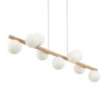 Lampa wisząca nad stół ESTERA stylowa drewniane ramie z 9 szklanymi kloszam 5906 TK Lighting