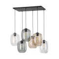 Lampa wisząca na prostokątnej rozecie szklane klosze ELIO 6xE27 5974 TK Lighting