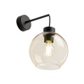 Kinkiet CUBUS gwint E27 moc 15W styl nowoczesny szklany klosz | czarny 4135 TK lighting