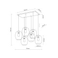 Lampa wisząca na prostokątnej rozecie szklane klosze ELIO 6xE27 5974 TK Lighting