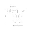 Kinkiet CUBUS gwint E27 moc 15W styl nowoczesny szklany klosz | czarny 4135 TK lighting