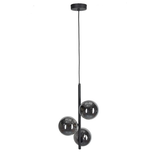 Lampa wisząca z 3 szklanymi, czarnymi kloszami ESTERA 5767 TK Lighting