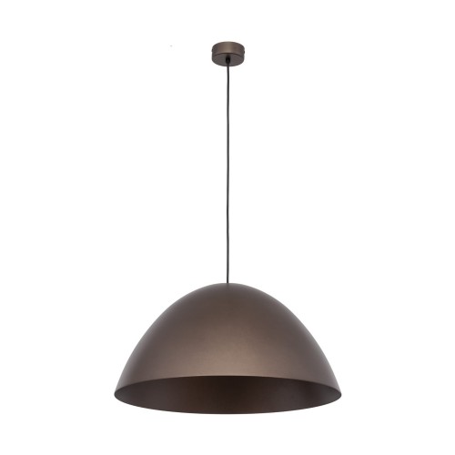 Lampa wisząca brązowa metalowy klosz w kształcie kopuły FARO 1xE27 4509 TK