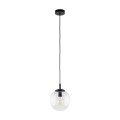 Lampa wisząca szklany transparentny klosz ESME czarna oprawka 3267 TK Lighting
