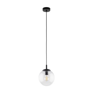 Lampa wisząca szklany transparentny klosz ESME czarna oprawka 3267 TK Lighting