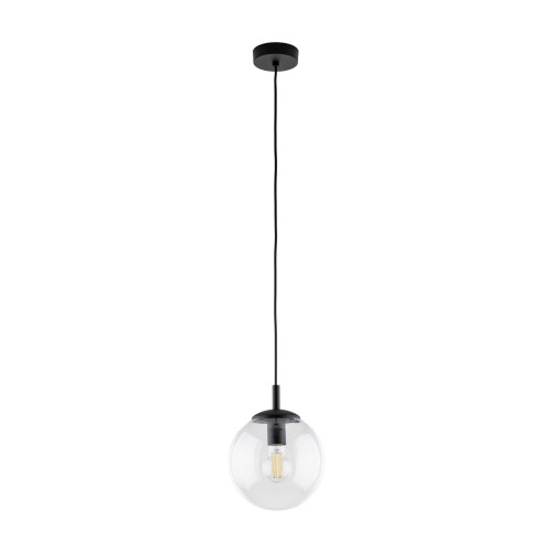 Lampa wisząca szklany transparentny klosz ESME czarna oprawka 3267 TK Lighting