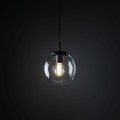 Lampa wisząca szklany transparentny klosz ESME czarna oprawka 3267 TK Lighting