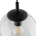 Lampa wisząca szklany transparentny klosz ESME czarna oprawka 3267 TK Lighting