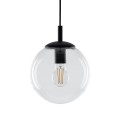 Lampa wisząca szklany transparentny klosz ESME czarna oprawka 3267 TK Lighting