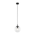 Lampa wisząca szklany transparentny klosz ESME czarna oprawka 3267 TK Lighting