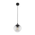 Lampa wisząca szklany transparentny klosz ESME czarna oprawka 3267 TK Lighting