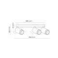 Lampa sufitowa reflektorki na listwie czarne regulowane JET 6914 TK Lighting