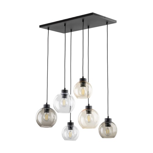 Lampa wisząca CUBUS gwint E27 moc 15W styl nowoczesny szklany klosz | czarny 2164 TK lighting