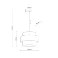 Lampa wisząca z czarnym abażurem nad stół sofę 3xE27 CALISTO 5099 TK Lighting
